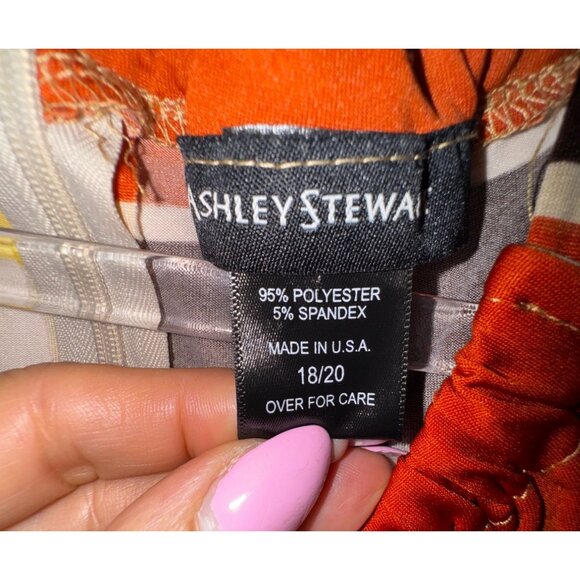 Ashley Stewart Plus Size 18/20 Striped Halter Neck Midi Dress Retro Stretch Sexy - Picture 6 of 6